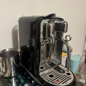 Sleek Black Espresso Machine